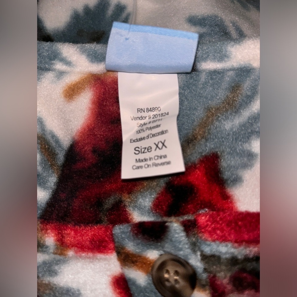 Comfort Corner Fleece Shirt Sleep Cardinal Print Cozy Loungewear Women Size‎ 2X - Picture 4 of 9